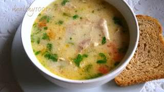 Кулинарни рецепти за здравословно хранене: Пилешка супа с варена застройка\ chicken soup with milk and eggs